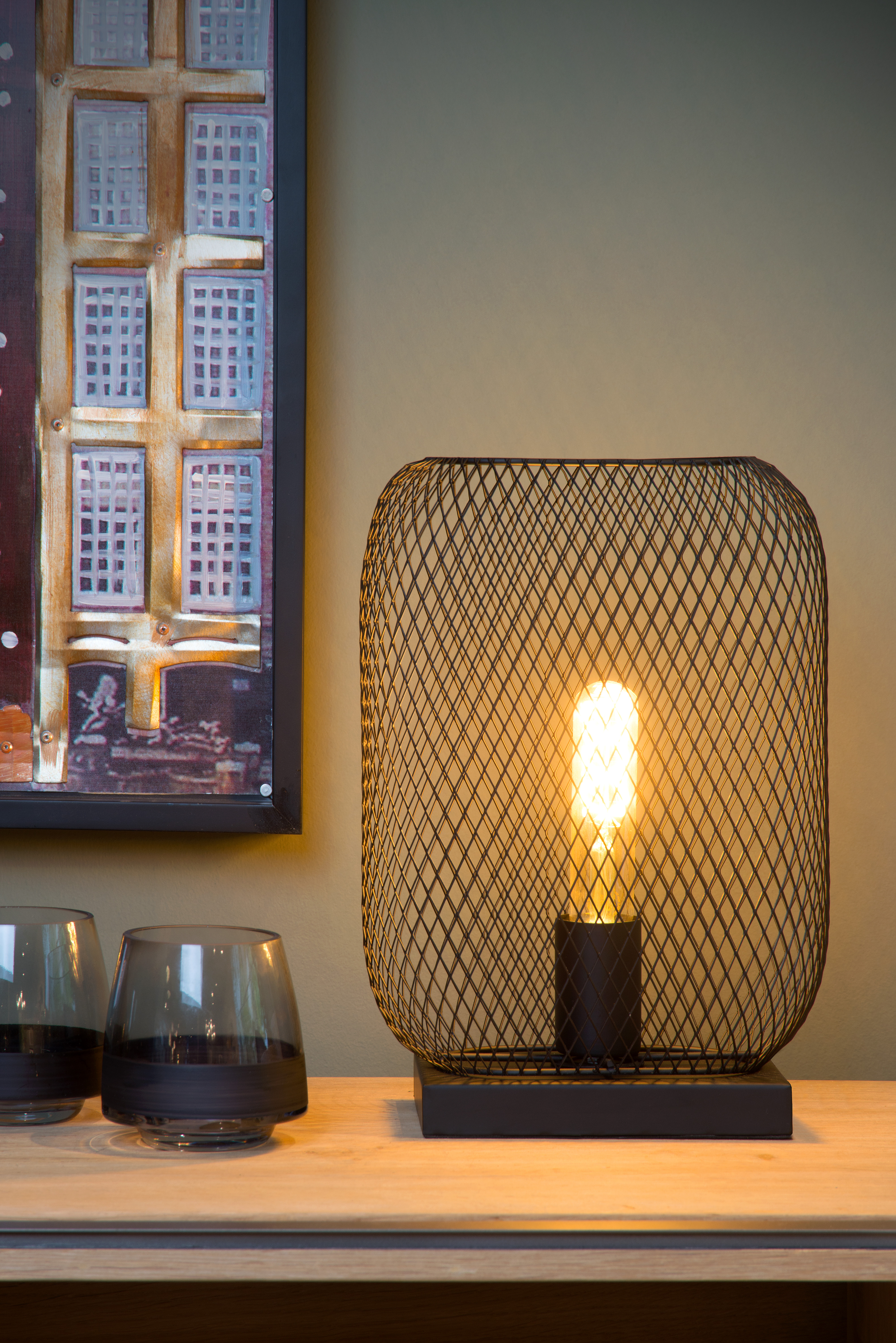 Metal mesh on sale table lamp